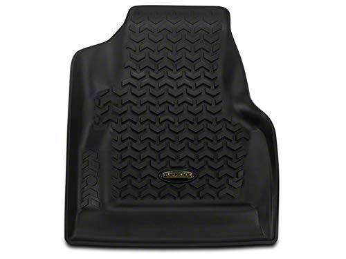 Barricade Front Floor Mats; Black Compatible With 97-06 Jeep Wrangler Tj #TOP4