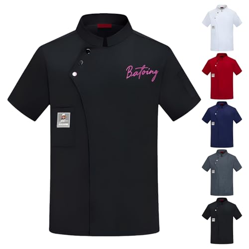 Veste De Chef Personnalisée Avec Broderie Vêtements De Cuisine À Manches Courtes Pour Hommes & Femmes Uniforme De Travail Boulangerie Cuisine Cuisinière Costume De...