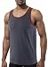 HETHCODE Men's Classic Basic Athletic Jersey Tank Top Casual T Shirts Cadet Blue/Rusty L