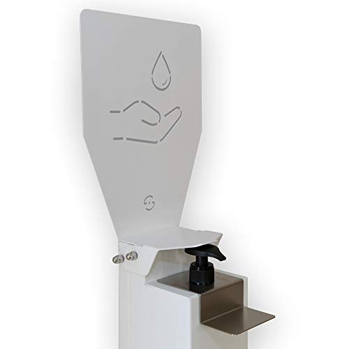 Lisa - Pie con Pedal con dispensador higienizante para Manos de Hierro Pintado en Polvo Blanco Cover