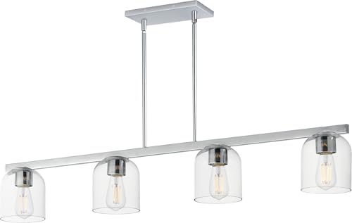 Maxim 21236 Scoop 4 Light 46" Wide Linear Pendant - Polished Chrome/Clear
