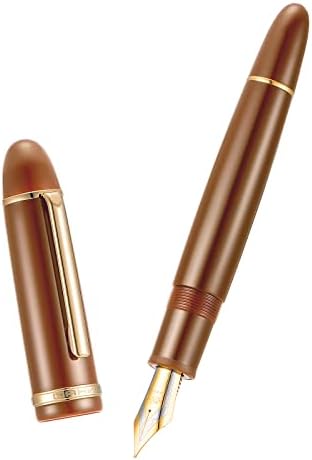 Jinhao X159 Red Acrylic Fountain Pen Gold Trim, Large #8 Fine Nib Office Pen Calligraphy Writing