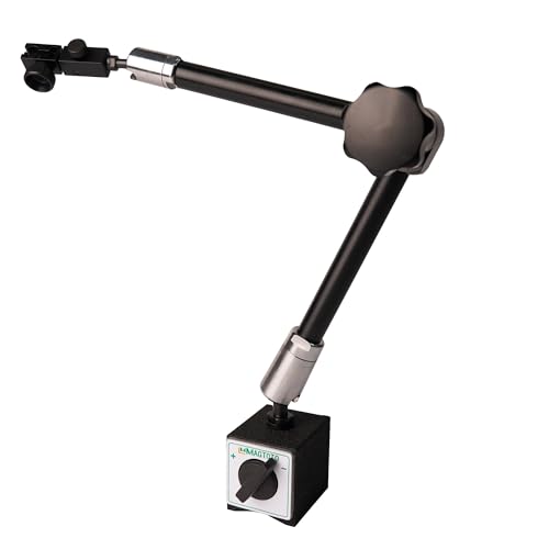 Image of Magnetic Base with 375mm Mechanical Fitment Stand - 60kg Pull Force - Switchable Magnetic Dial Indicator Holder, Adjustable Articulating Arm for Engineering, Machining & Inspection