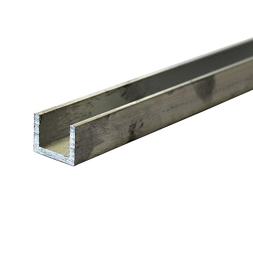 Image of 1" x 3/4" Aluminium U-Channel Trim x 1/8" Wall - Aluminium Channel U Profile (500mm (50cm) Length)
