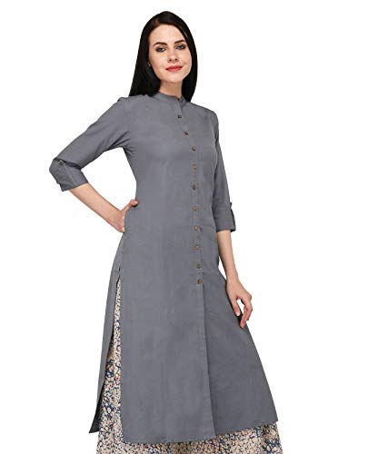 Image of Pistaa's Women's Cotton Regular Fit Casual Kurta