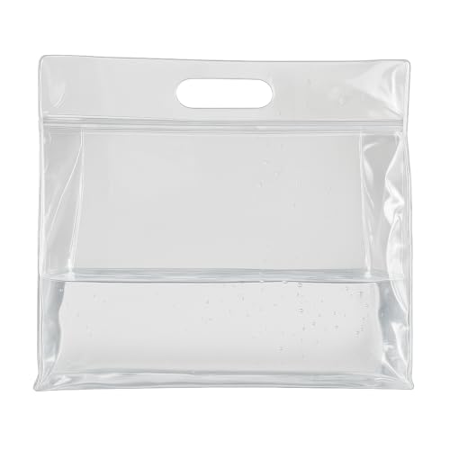 5 Bolsas Zip lock -24x17cm, con asa, herméticas, para congelación de alimentos y organizar nevera. Reutilizables, Translúcidas, Bolsa plástico zip con fondo ancho, Sin BPA