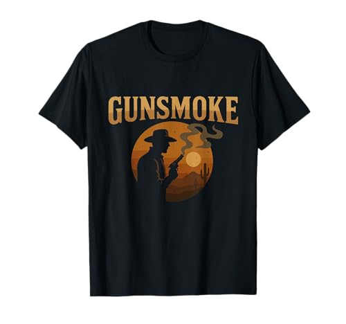 Gunsmoke Cowboy Silhouette Western Sunset T-Shirt