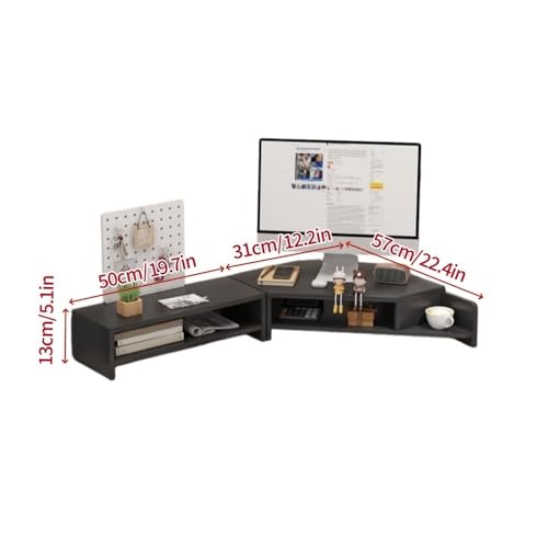 Support moniteur double et pc portable étagère d'angle bureau - 4