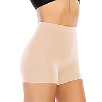 Womens Seamless Shaping Boyshorts Panties Tummy Control Underwear Slimming Shapewear Shorts(#A2 Beige(light Tummy Control),Large)