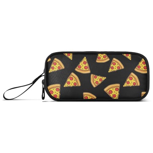 Image of J JOYSAY Pizza Black Pencil Case Large Big Capacity Pen Bag for Girls Boys Stationery Organizer for School College Student