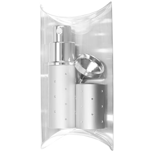 Fantasia Fantasia taschenzerstäuber 10ml nachfüllbar inkl. trichter parfum zerstäuber geschenkset für zuhause und unterwegs silber 9cm