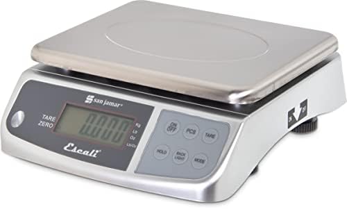 San Jamar Stainless Steel M-Series Digital Food/Kitchen Scale, 66lb Capacity, Silver
