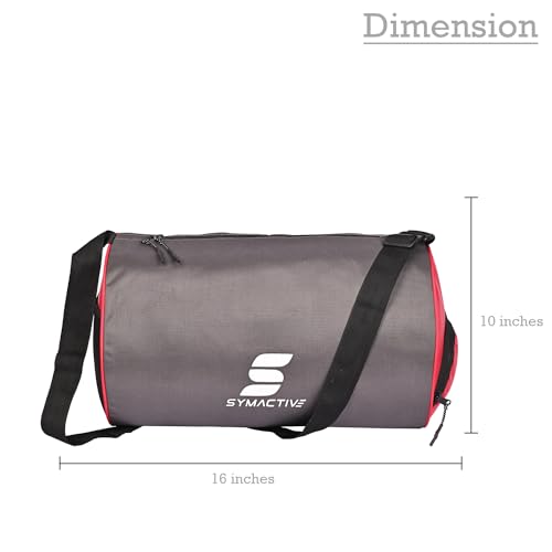 Image of Amazon Brand - Symactive Tote Polyester Lightweight Gym Bag Backpack for Men & Women Use in Fitness Workout Sports Swimming Boxing Athletics Crossfit Exercise and Yoga (Red & Grey)