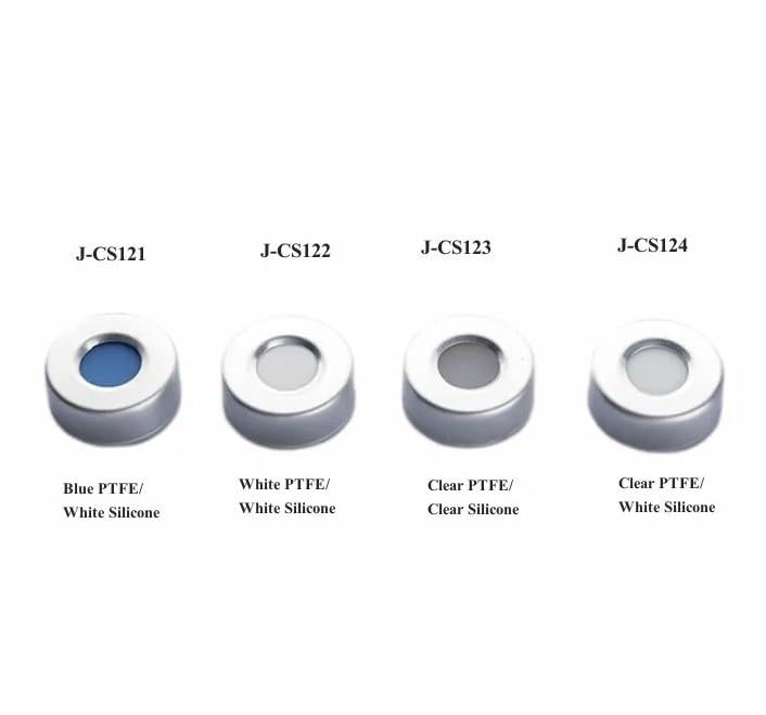 Hdspc Al Crmp Cap PTFE/Si Sep 20mm Aluminum Cap with Septa 3mm Thick for 10ml/ 20ml Jaw Chromatography Vial 100/pk(J-CS124)