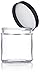 16 oz Large Clear Thick Glass Jar with Black Foam Lined Lid (4 pack)
