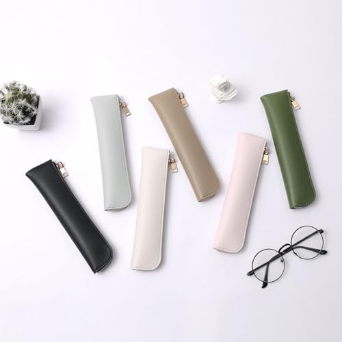 Image of Slim Pencil Case Small Pencil Pouch Pen Case (Khaki /FL)