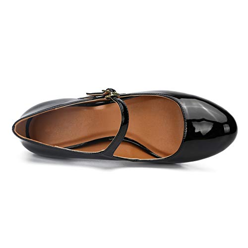 Image of MAIERNISI JESSI Unisex Men's Women's Mary Jane Pumps Round Toe Kitten Heel Hollow Out Shoes