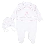 Mütze zum Binden TupTam Unisex Baby Taufbekleidung 3-TLG. Set, Farbe: Weiß/Mädchen, Größe: 68