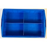 部品収納ボックス [大4仕切り] 青プラスチック製 [4区画タイプ]（590×380×140mm）パーツケース コンテナ BOX ネジ 工具 パーツ整理 PK590-4 大4青