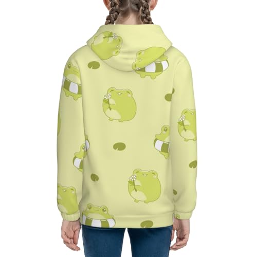 Cute Frog3 Kids Pullover Hoodies Boys Sweatshirts Girls Athletic Clothes with Pocket4