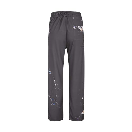 Mens Stacked Flared Jogger Sweatpants Patchwork Casual Y2K Wide Leg Track Pants Hippie Printed Bell Bottom Pants3