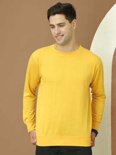 Image of Mack Jonney Fleece Regular Fit Solid Round Neck Sweatshirt for Men-MACK639877