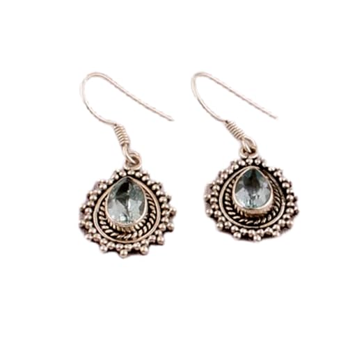 Boucles d'oreilles topaze bleue naturelle pour illuminer vos tenues d'été