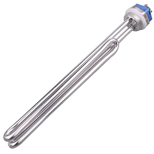 DERNORD Recambio del calentador del acero inoxidable del elemento de calefacción de 240V 3000W Foldback hilo de 1 pulgada BSP con densidad baja del vatio Cover