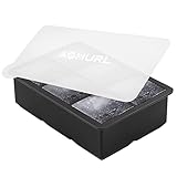 AGHURL Ice Cube Trays, Large Square Ice Cube Maker with Lid, Ice Maker for Whiskey, Cocktails & Bour