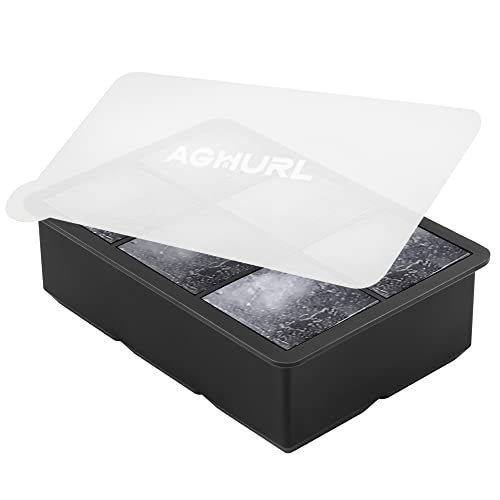Aghurl Ice Cube Trays, Large Square Ice Cube Maker With Lid, Ice Maker For Whiskey, Cocktails & Bourbon, Reusable & Bpa Free #TOP4