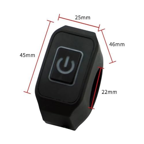 Commande de guidon moto avec bouton de klaxon rétroéclairé LED jaune