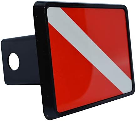 Rogue River Tactical Diver Down Flag Trailer Hitch Cover Plug Gift Idea Scuba Diving image 5