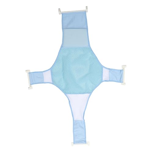 KOMBIUDA 1PC Adjustable Bath Seat Support Net Non Slip Blue Bathing Mesh for Newborns Comfortable and Secure Shower Multi Purpose Bath Supplies for Safe Washing