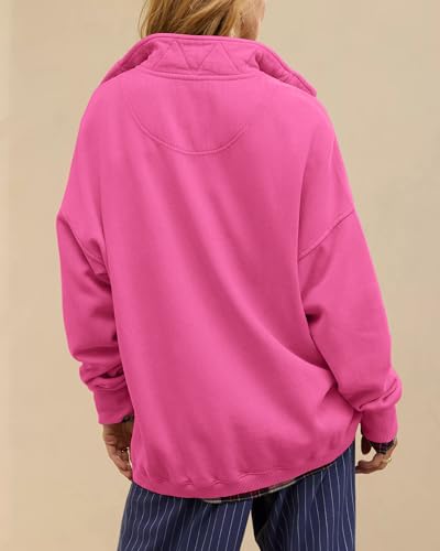 Image of Gacaky Sweatshirt for Women Oversized Casual Long Sleeve Button Henley Neck Pullover Tops Fashion Outfits Clothes