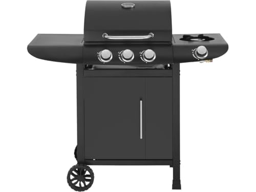 Barbecue gaz Feria 4 - 4 brûleurs Dont 1 latéral - 11.5 KW - Noir