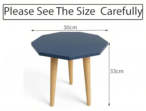 Image of UHUD CRAFTS Multipurpose Wooden Foldable Side Table /End Table /Plant Stand /Stool for Living Room & Bedroom | Kids Play Furniture Table - Midnight Blue
