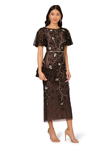 Adrianna Papell Women's Beaded Mesh Column Dress4