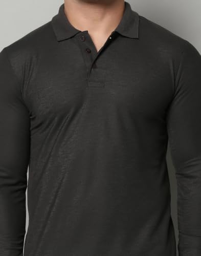 Image of INKKR Men's Soild Full Sleeve Polo Neck T-Shirt Combo