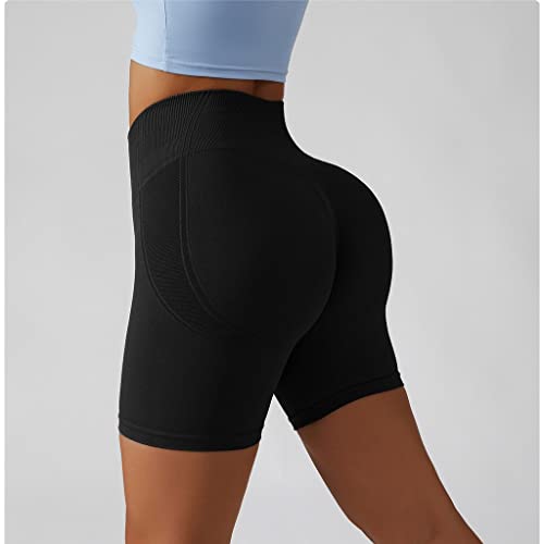 CLSDRZC High Waist Yoga Shorts Women&rsquo;s Summer Leggings Running Tight Sports Hip Lifting Seamless Gym Wear Bottomed Fitness Pants