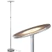 Brightech Sky LED Torchiere Super Bright Floor Lamp - Contemporary, High Lumen Light for Living Rooms & Offices - Dimmable, Indoor Pole Uplight for Bedroom Reading - Platinum Silver