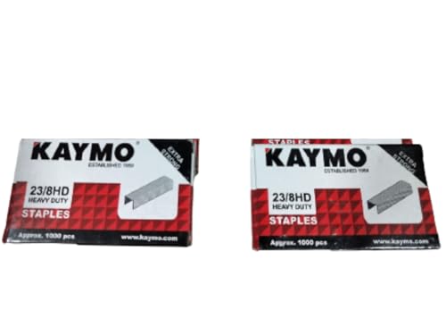 Image of Kaymo 23 Series 8 mm Heavy Duty Staples - 2 Pack (2,000 Pins) | Flat-Wire Steel Fasteners for Labelling, Plywood, Two-Wheeler Seat Repair & Woodwork | Compatible with Kaymo Hand Tacker Staplers