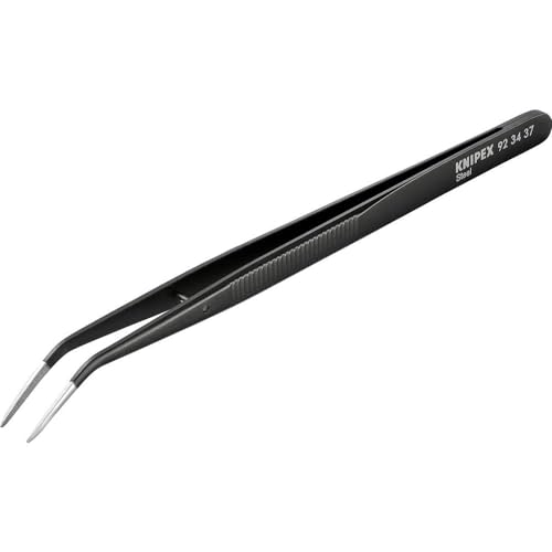 Knipex 92 34 37 Precision Tweezers with centering pin 6,1' in black