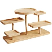 Gralara Wooden Multi Layer Display Rack Wooden Display Riser Statue Wood Shelf .Multipurpose Counter Top Display Shelf for Livingroom, 30x13.5x23cm