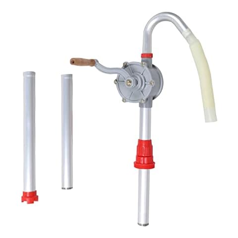 Xpork Oil Barrel Pump 120cm 200 Liter Drum Aluminum Hand Oil Pump Rotary Crank Oil Barrel Drum Pump Manual Rotary Fuel Transfer for Petrol Diesel Fuel Garage Hand Drum Barrel Pump Tool Cover