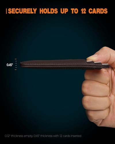Image of RUNBOX Slim Minimalist Front Pocket RFID Blocking Leather Wallets for Men and Women Card Holder Wallets Gifts for men