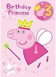 Peppa Pig Age 3 Badge Birthday Card