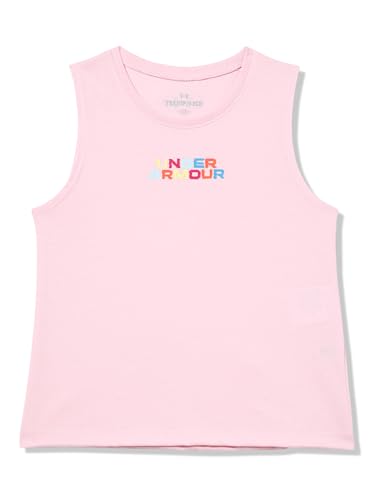 Under Armour Girls Rainbow Wordmark Tank Top, (647) Prime Pink/Shaded Fuchsia/Ether Blue, Large