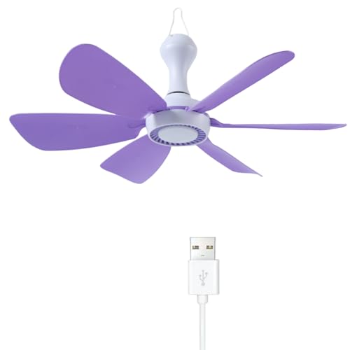 Ventilador de techo portátil para acampar sin sofocos con mando a distancia 7
