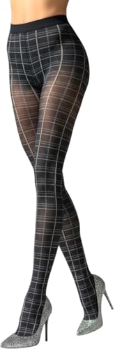 Image of ToBeInStyle Women's Argyle Checkered Diamond Rhombus Net Opaque Sheer Tights Pantyhose