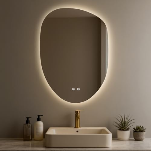 Image of WallBeyond LED Bathroom Mirror with Lights, 23 x 32 Inch Led Bathroom Vanity Mirror for Wall, Anti Fog Mirror for Bathroom, 3 Colors and Dimmable Light, Horizontal /Vertical